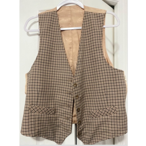 Vintage buttoned vest with silk back - Picture 1 of 2